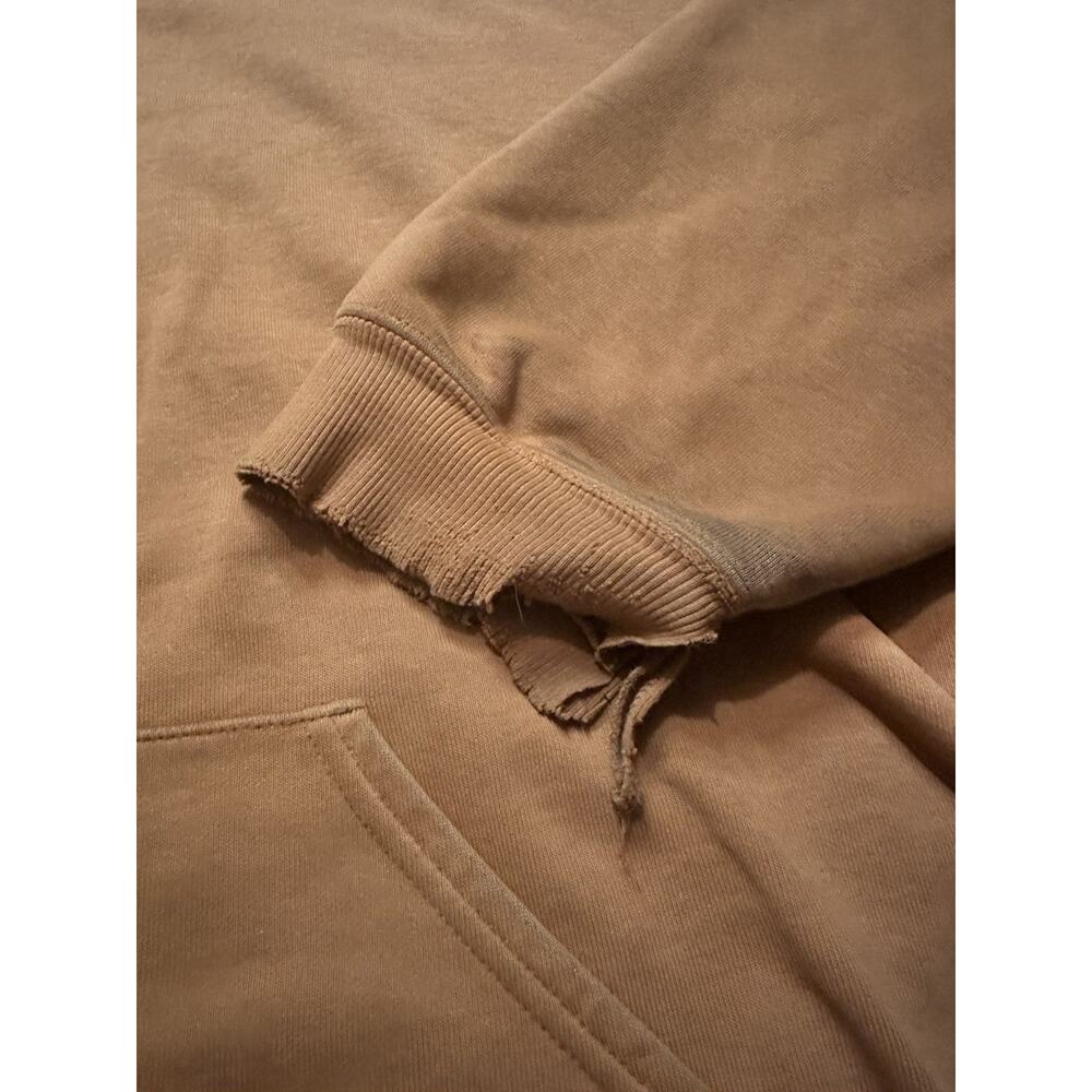 Vintage 90s Light Brown Distressed Carhartt Workwear Hoodie - Picture 4 of 15